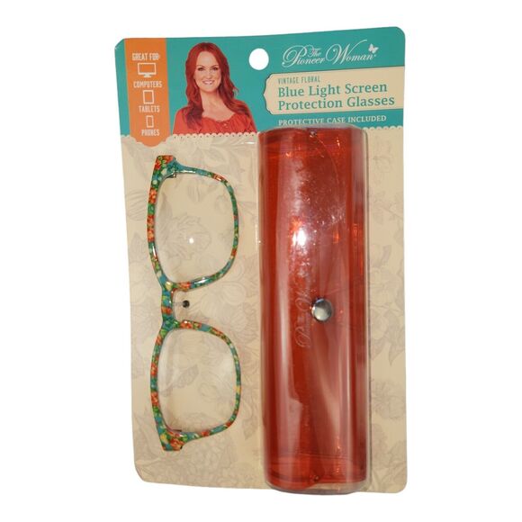 The Pioneer Woman Blue Light Screen Protection Glasses with Case Vintage Floral - Picture 1 of 8